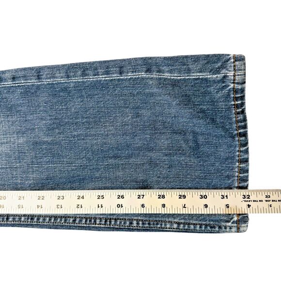 Levis 527 Slim Fit Bootcut Jeans Mens 33x32 Cotton Med Wash Blue Denim Western - Picture 8 of 12